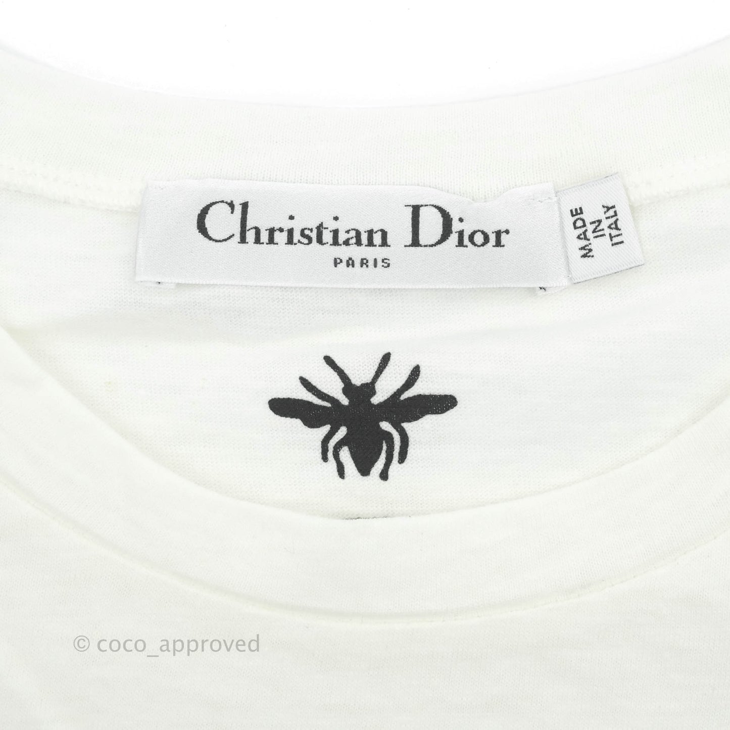Dior Love T-shirt Off White Cotton and Linen Size M