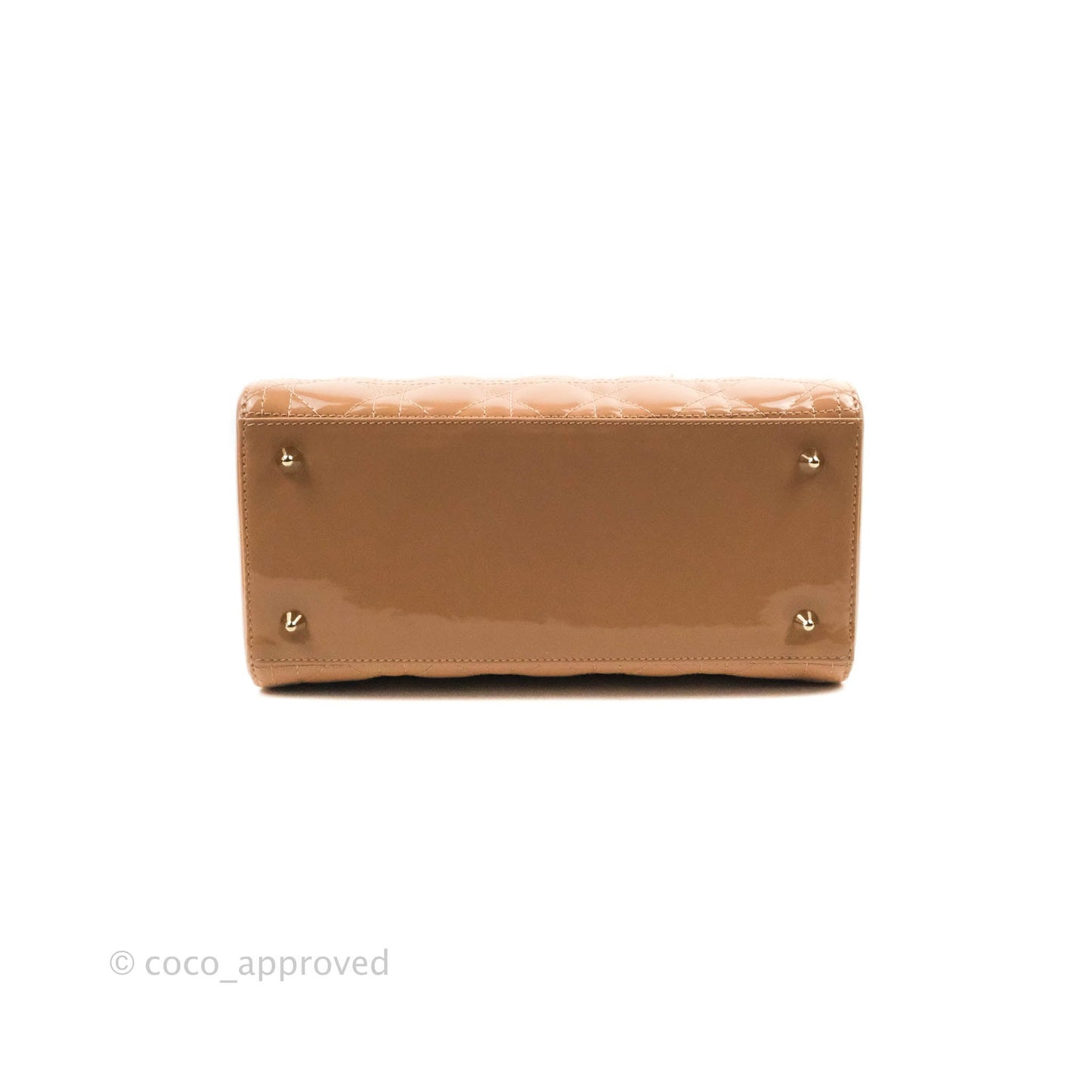 Christian Dior Medium Lady Dior Blush Patent Gold Hardware
