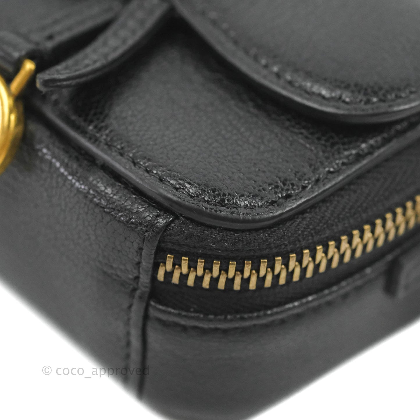 Dior Mini Saddle Shoulder Strap Pouch Black Goatskin