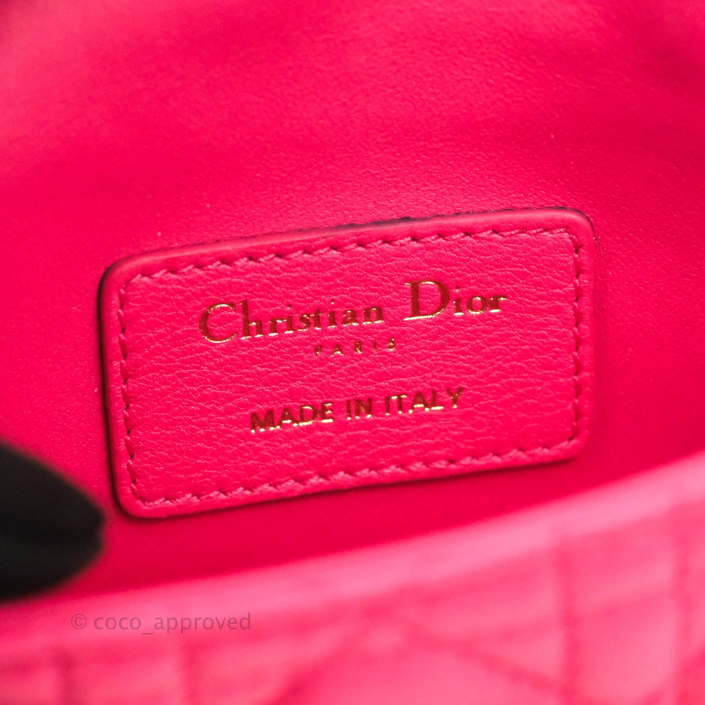 Christian Dior Micro Caro Bag Pink Gold Hardware