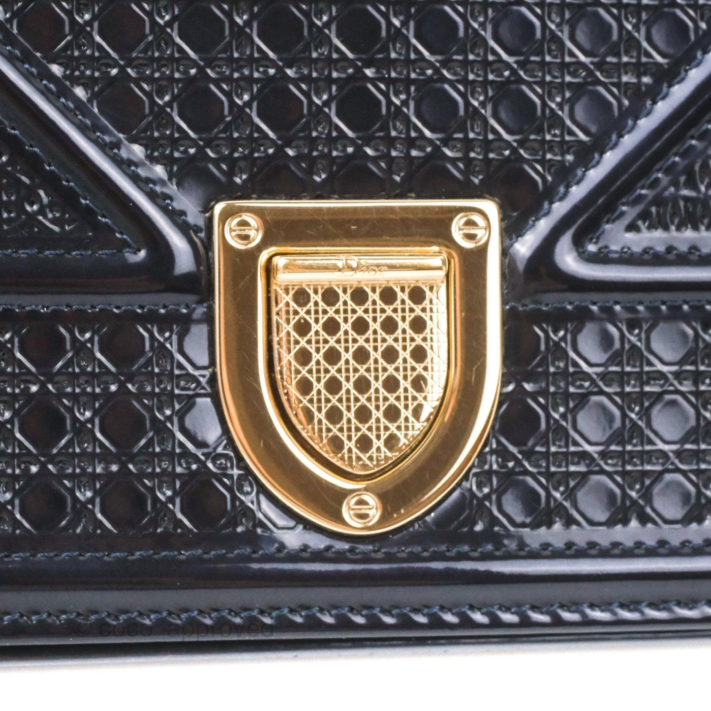 Christian Dior Small Diorama Flap Bag Dark Metallic Calfskin Gold Hardware