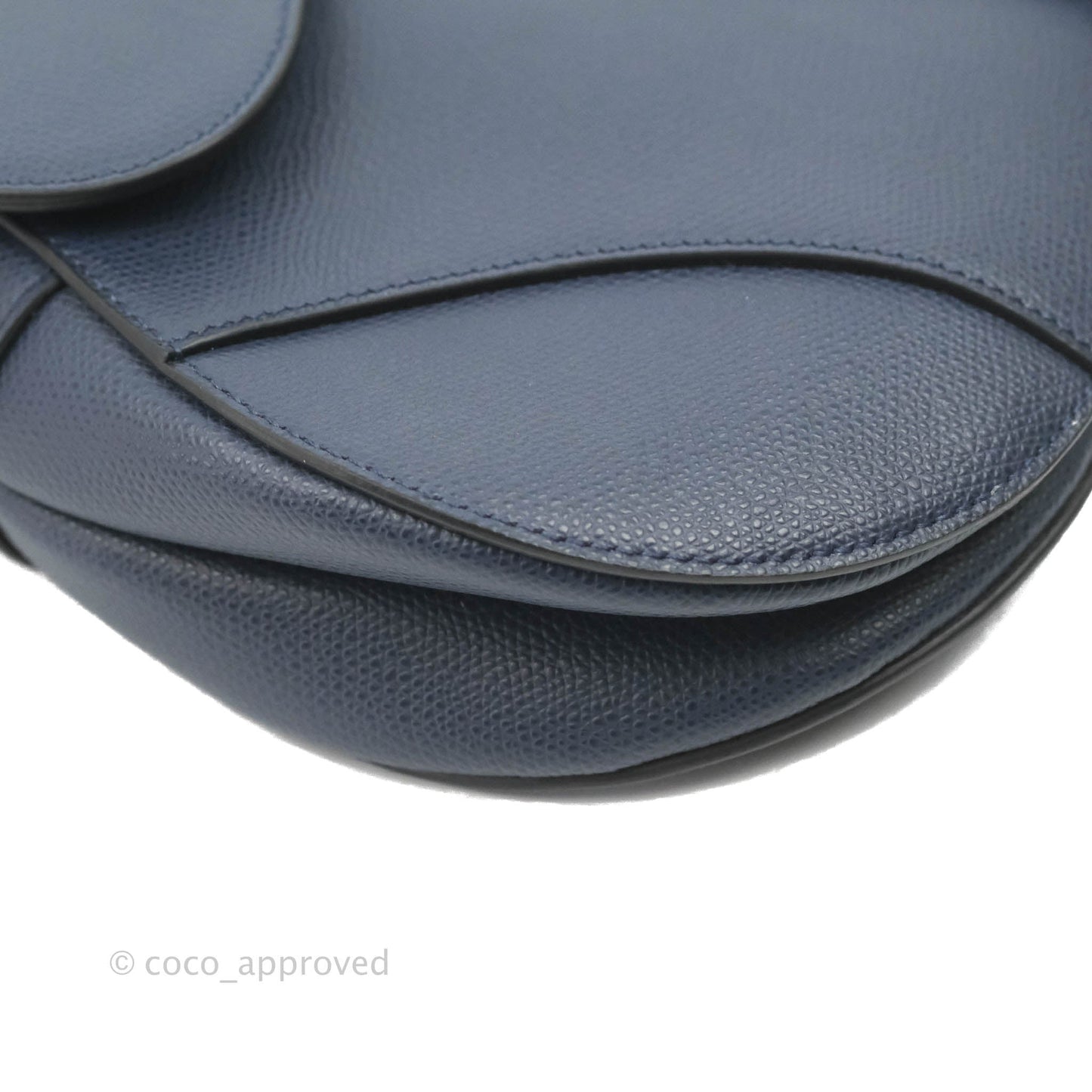 Christian Dior Saddle Bag Navy Grained Calfskin Gold Hardware