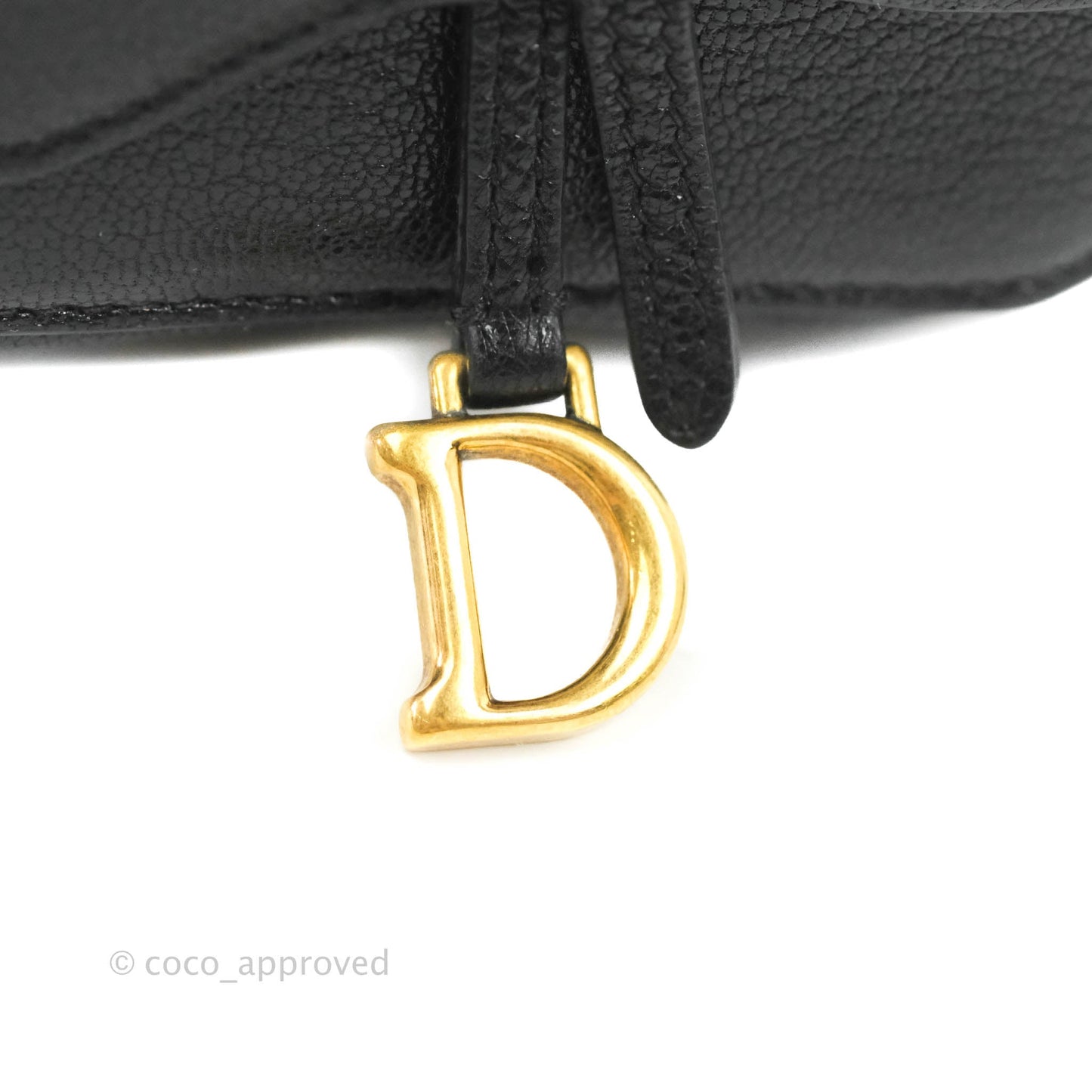Dior Mini Saddle Shoulder Strap Pouch Black Goatskin