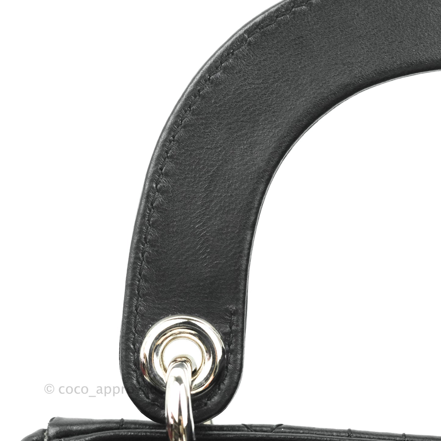 Christian Dior Cannage Mini Lady Dior Black Silver Hardware
