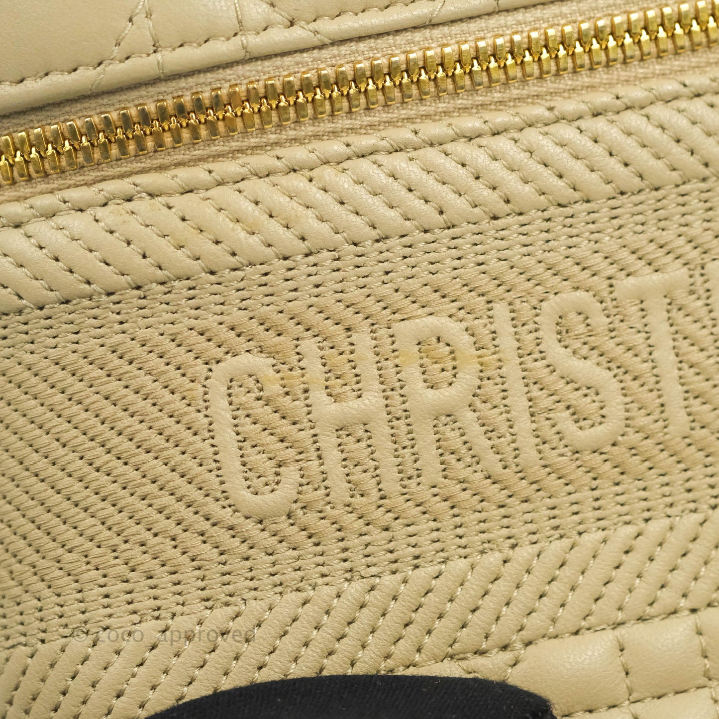 Christian Dior Small Diortravel Vanity Case Beige Lambskin Cannage