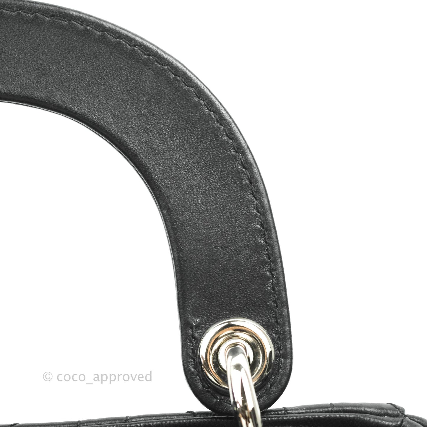 Christian Dior Cannage Mini Lady Dior Black Silver Hardware