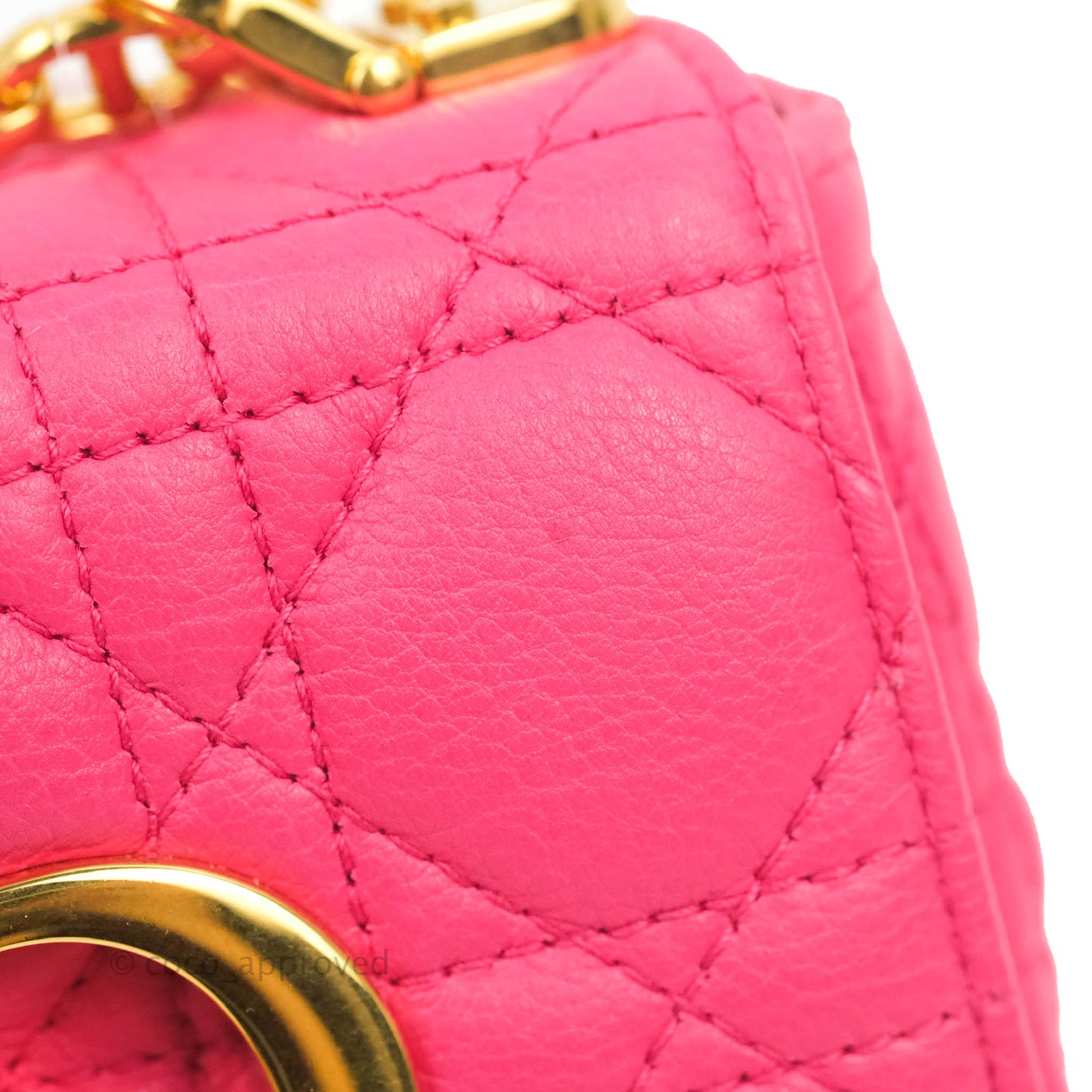 Christian Dior Micro Caro Bag Pink Gold Hardware