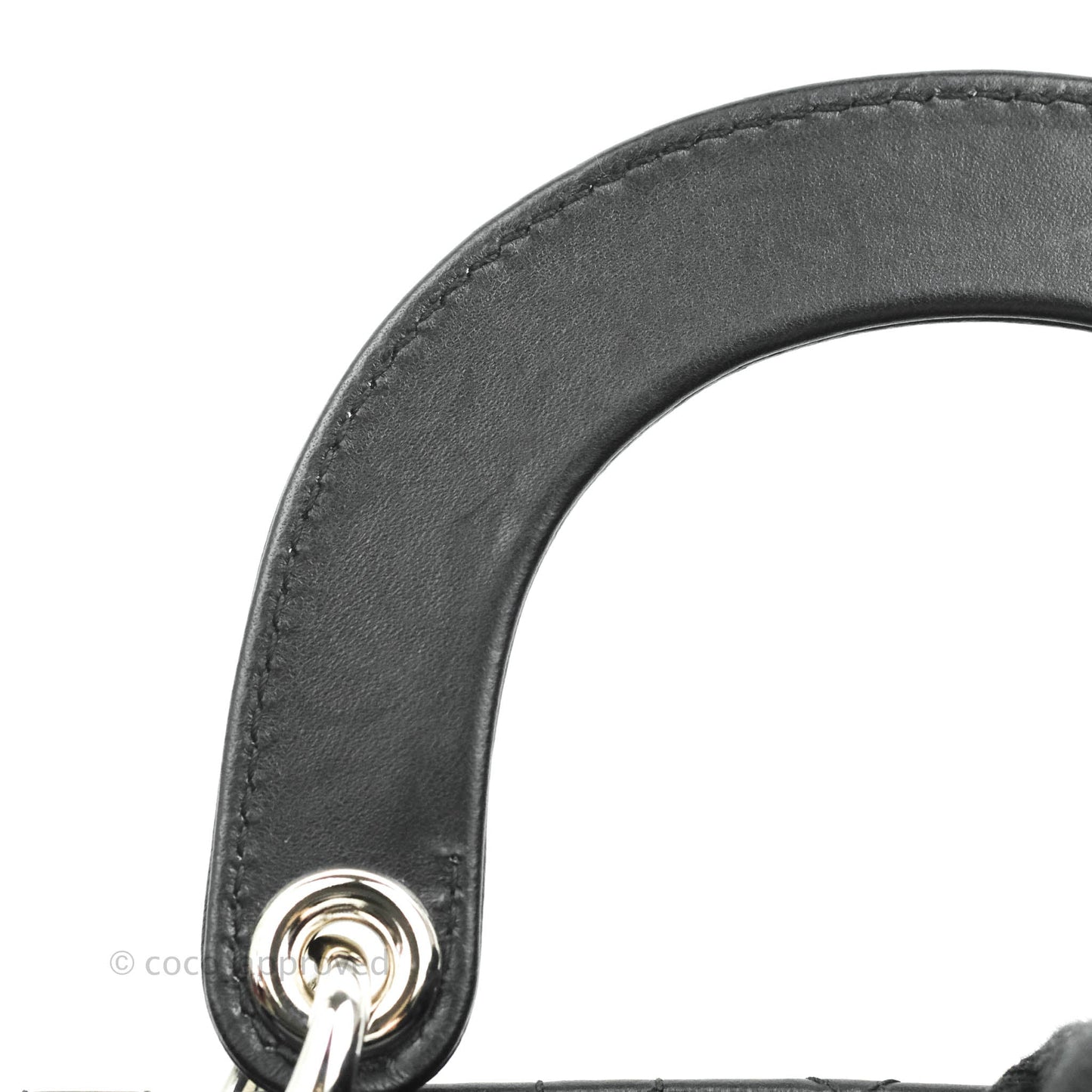 Christian Dior Cannage Mini Lady Dior Black Silver Hardware