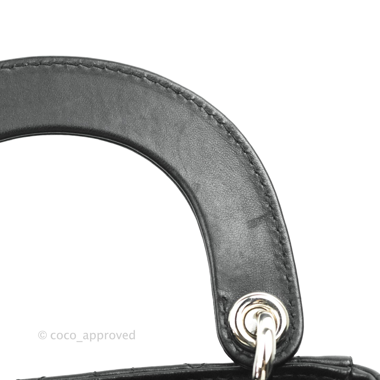 Christian Dior Cannage Mini Lady Dior Black Silver Hardware