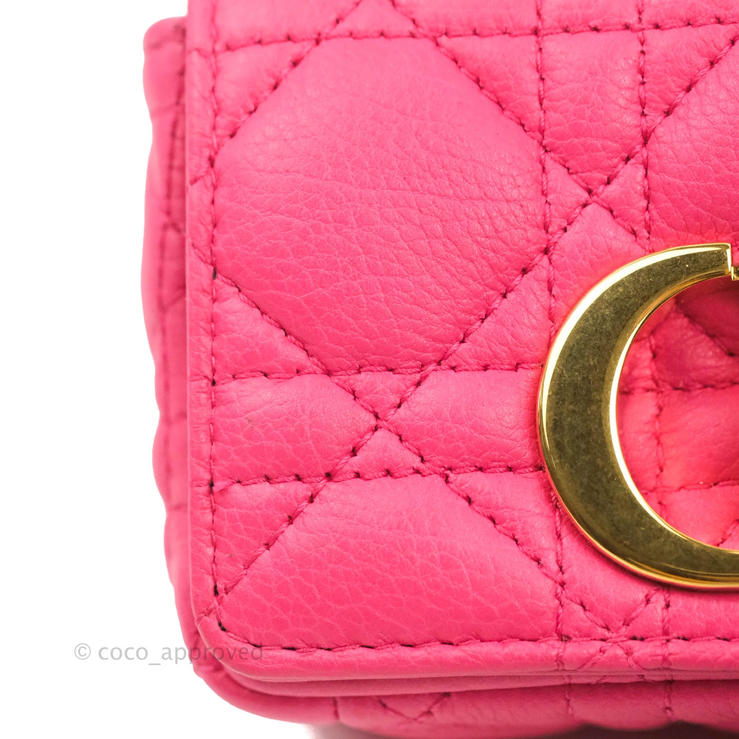 Christian Dior Micro Caro Bag Pink Gold Hardware