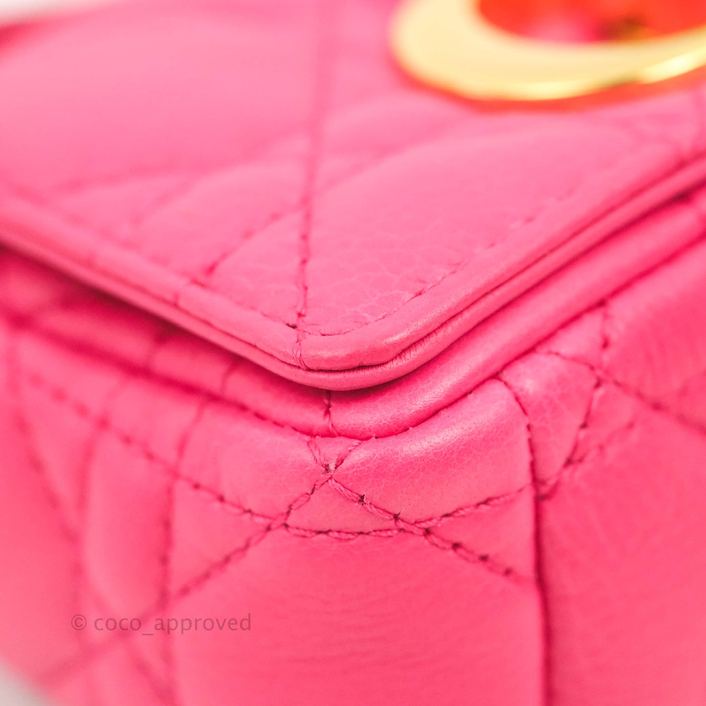 Christian Dior Micro Caro Bag Pink Gold Hardware