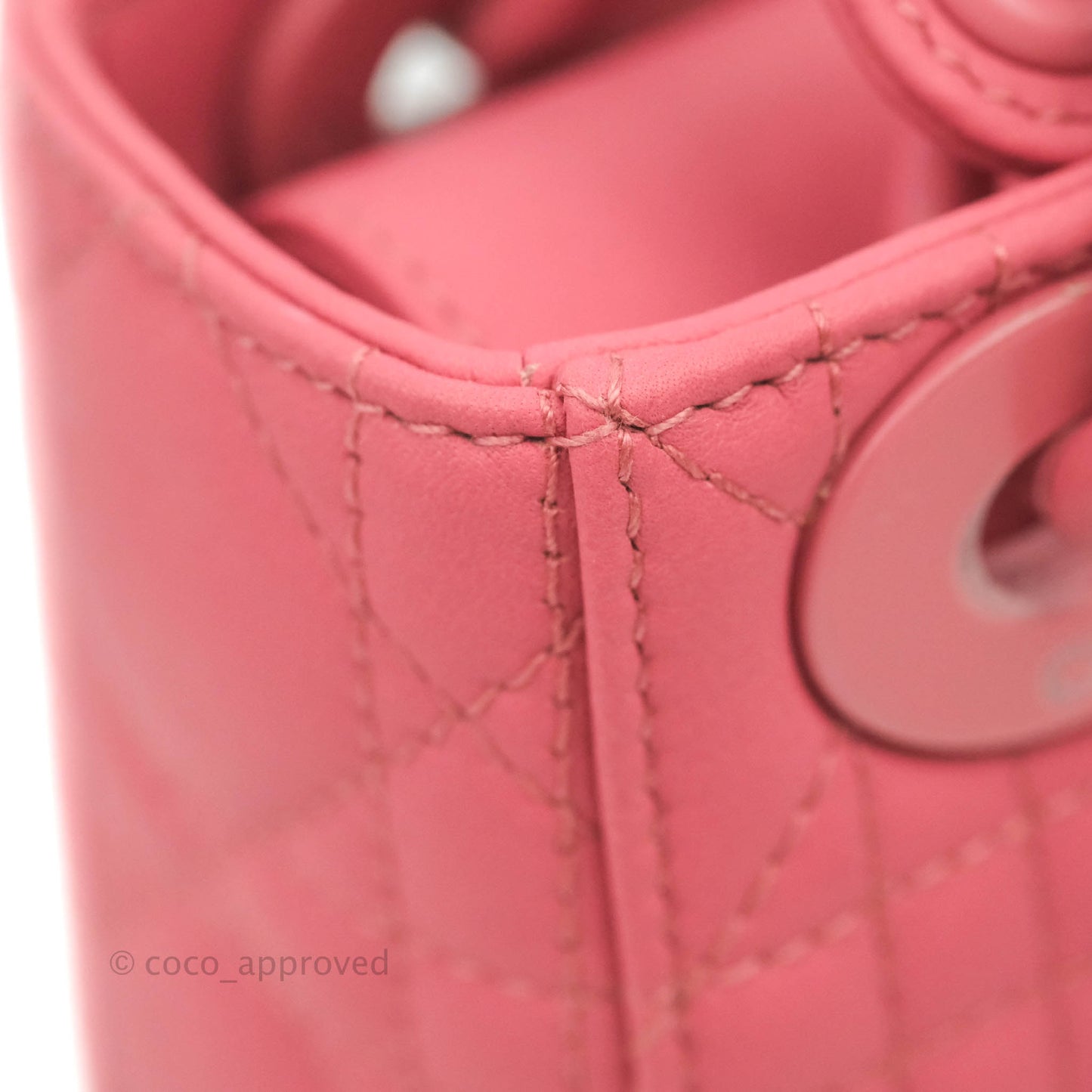 Christian Dior Mini Cannage Lady Dior Dark Pink Matte Pink Hardware