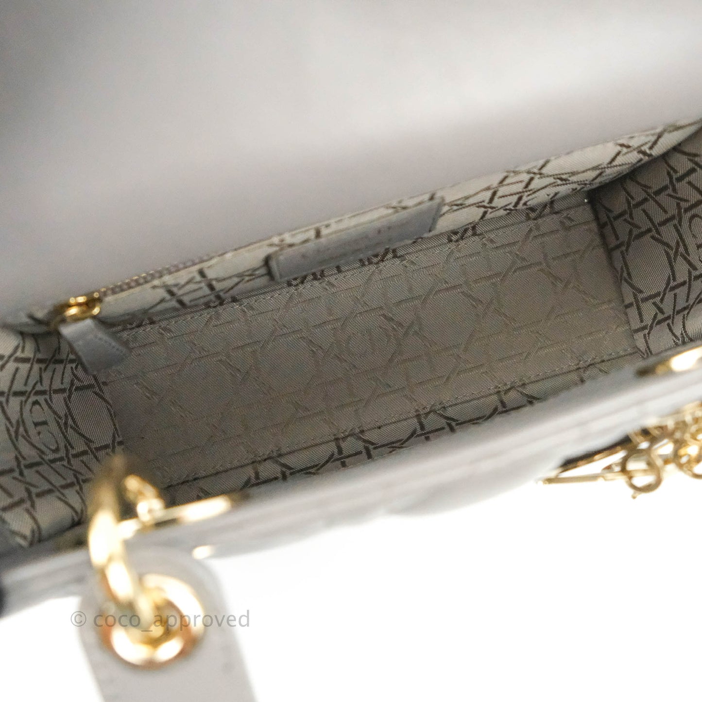 Christian Dior Lambskin My ABCDior Lady Dior Grey Gold Hardware