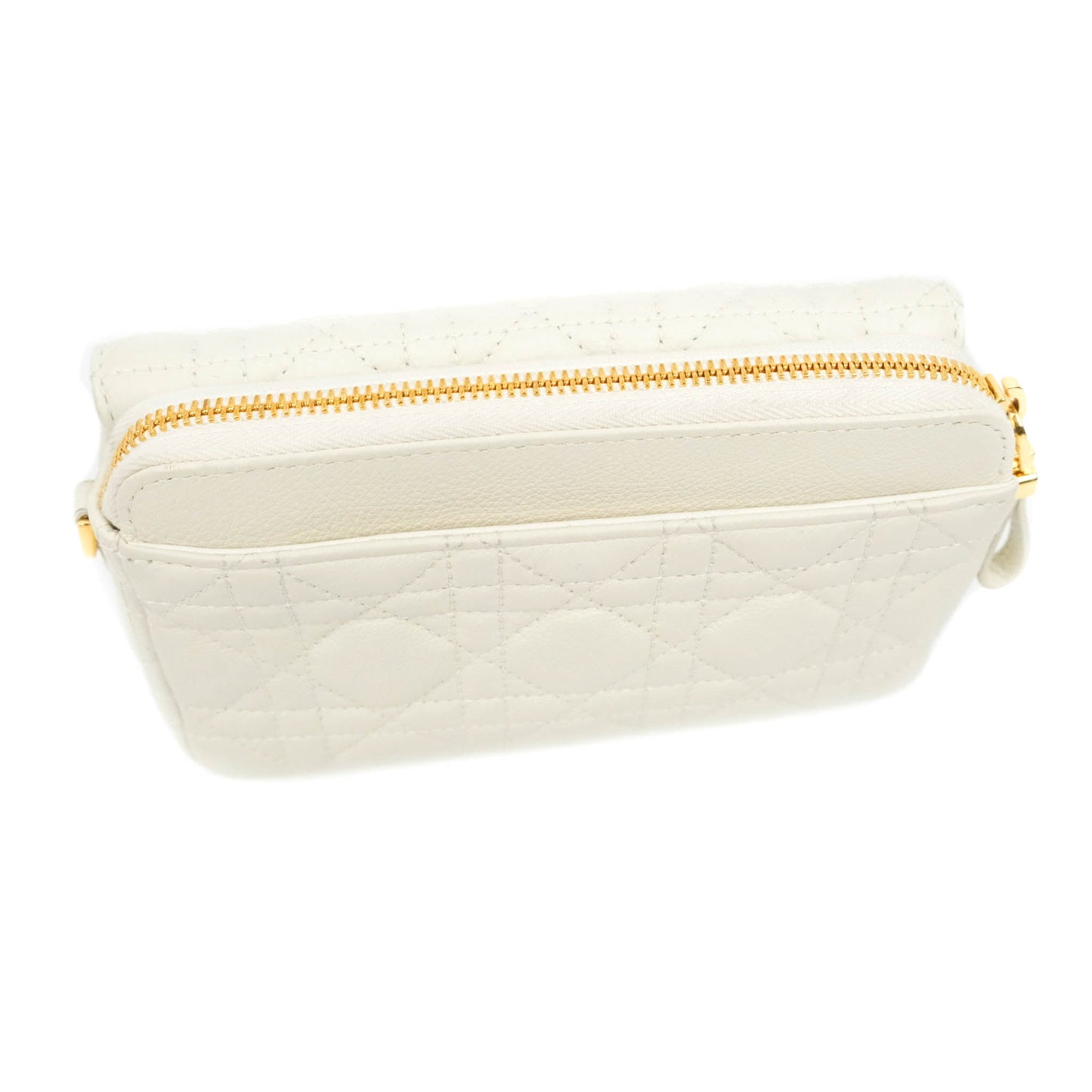 Dior Caro Pouch with Chain Latte Supple Cannage Calfskin