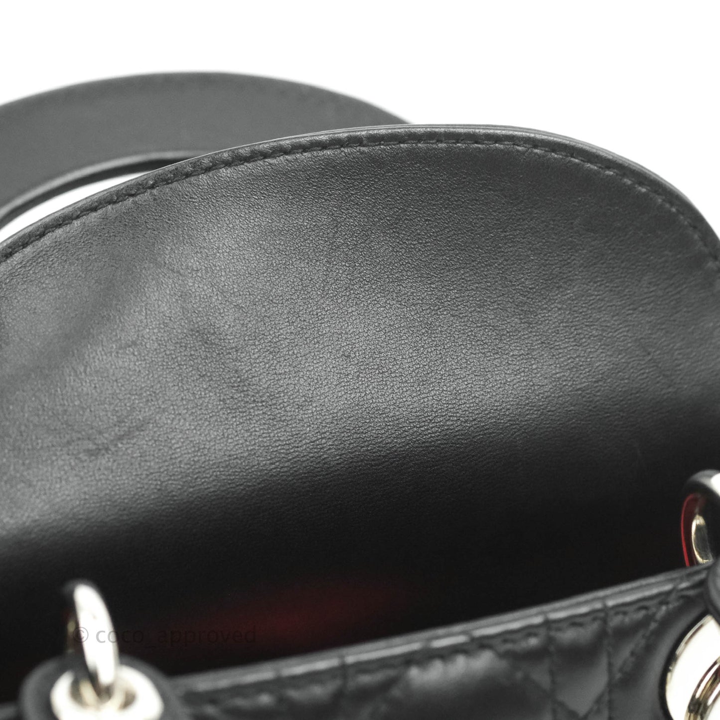 Christian Dior Cannage Mini Lady Dior Black Silver Hardware