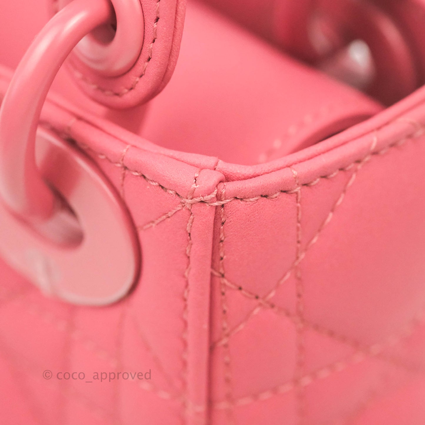 Christian Dior Mini Cannage Lady Dior Dark Pink Matte Pink Hardware