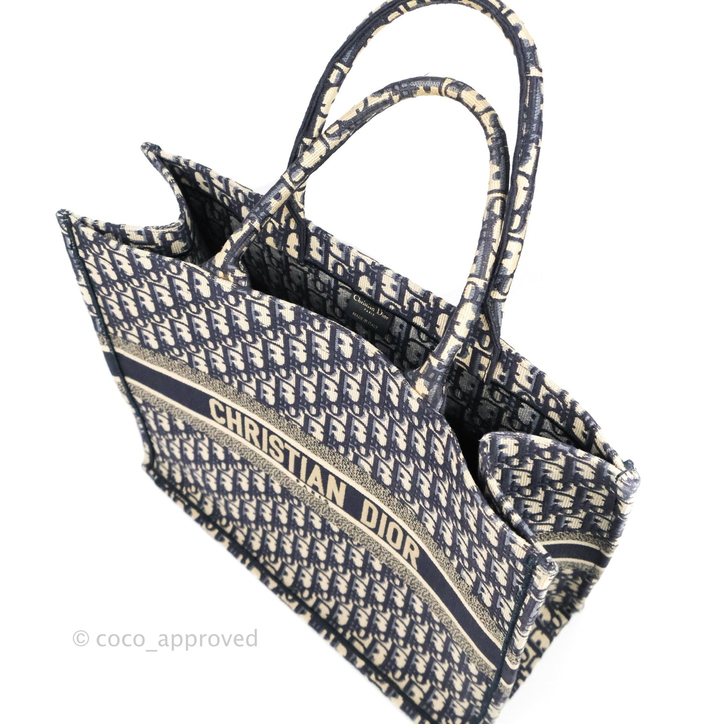 Christian Dior Large Dior Oblique Embroidery Canvas Book Tote