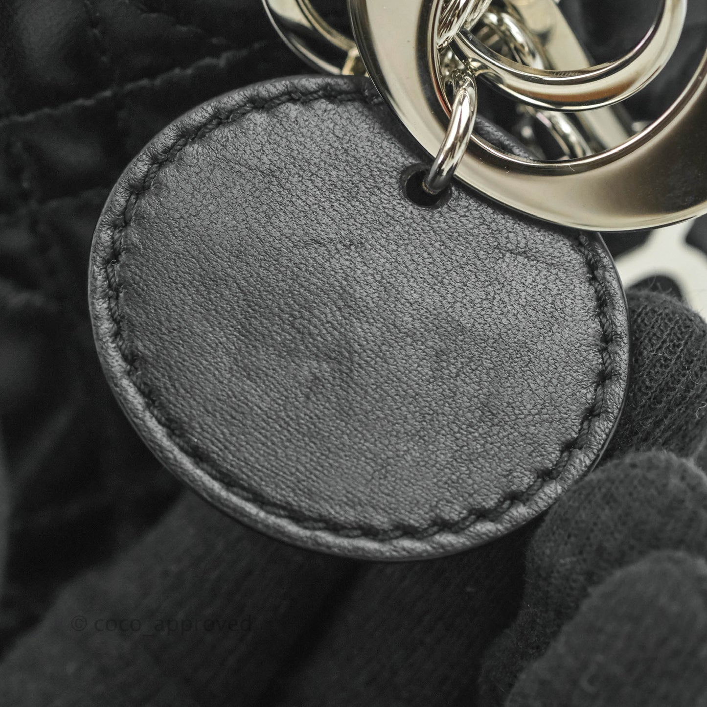 Christian Dior Cannage Mini Lady Dior Black Silver Hardware