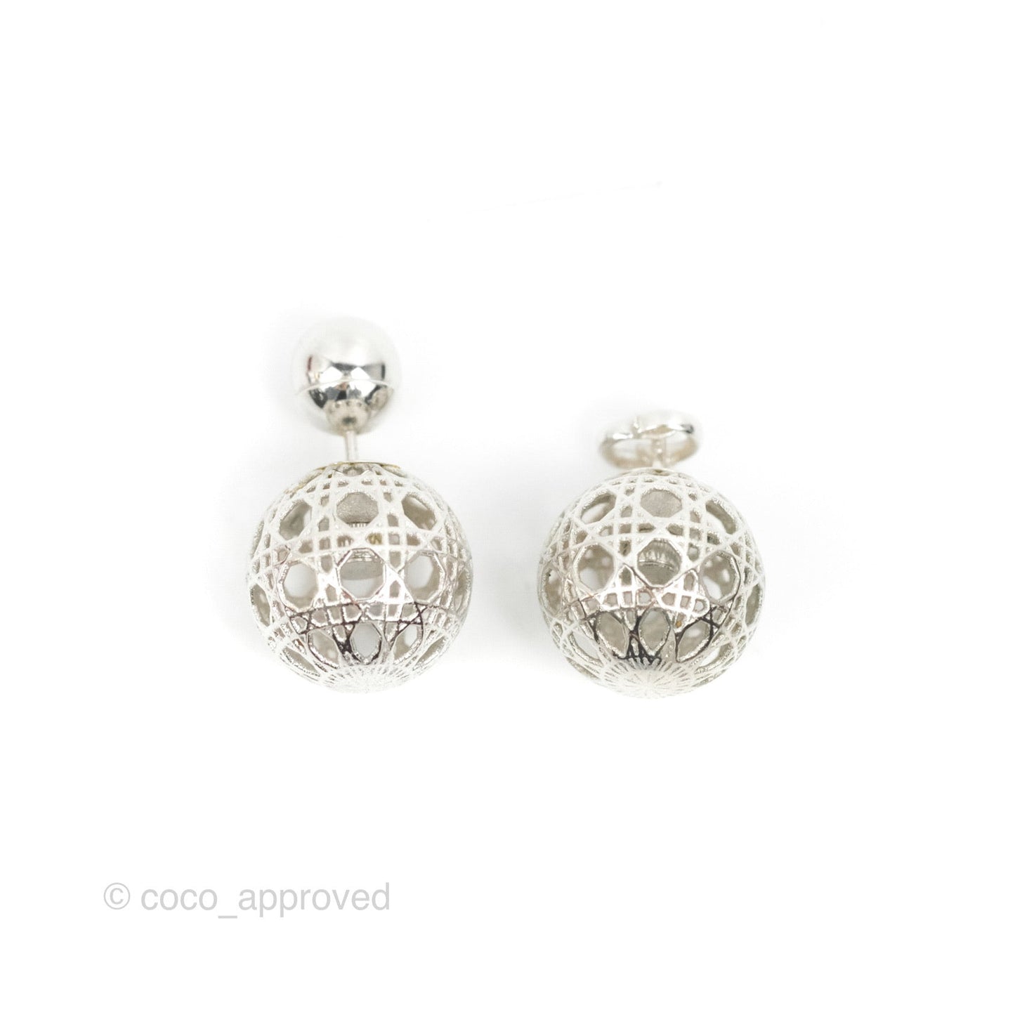 Dior Mise en Dior Tribal Earrings Silver Tone