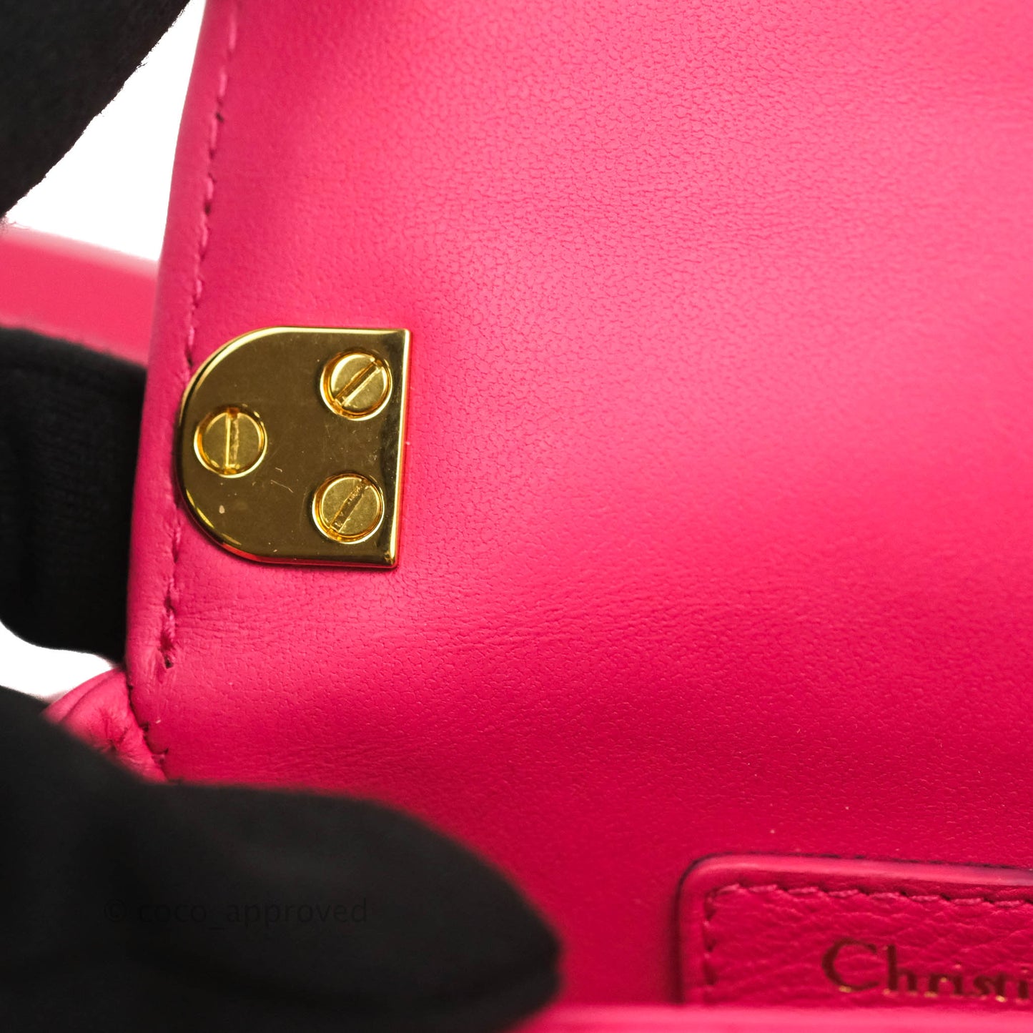 Christian Dior Micro Caro Bag Pink Gold Hardware