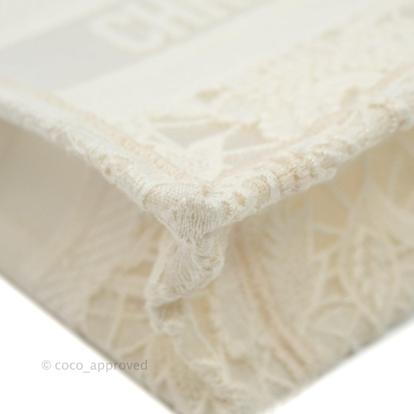 Dior Mini Book Tote Natural Macramé-Effect Embroidery