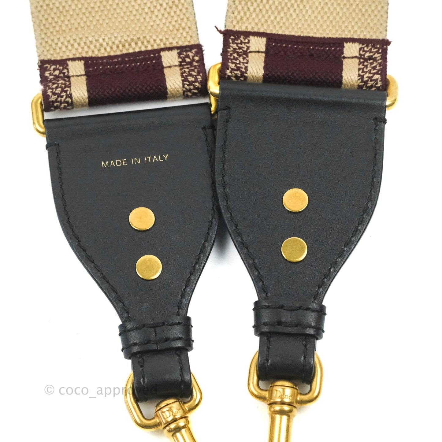 Christian Dior 'Christian Dior Paris' Embroidery Shoulder Strap Burgundy