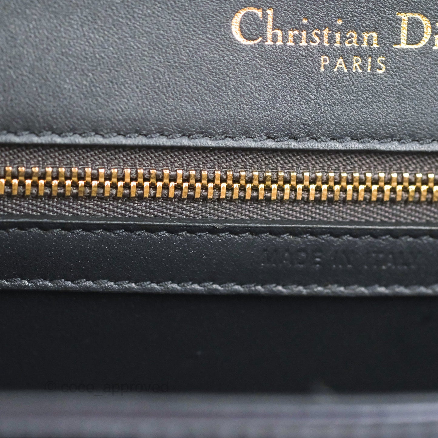 Christian Dior Small Diorama Flap Bag Dark Metallic Calfskin Gold Hardware