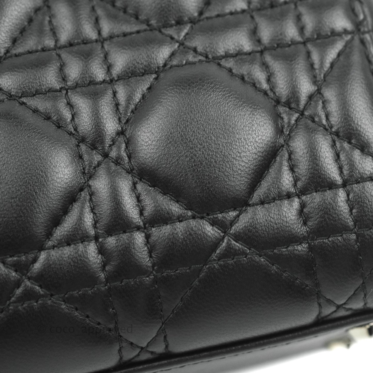 Christian Dior Cannage Mini Lady Dior Black Silver Hardware