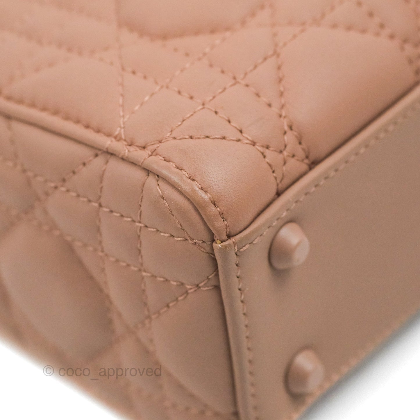 Christian Dior Mini Lady Dior Blush Ultramatte Cannage Calfskin