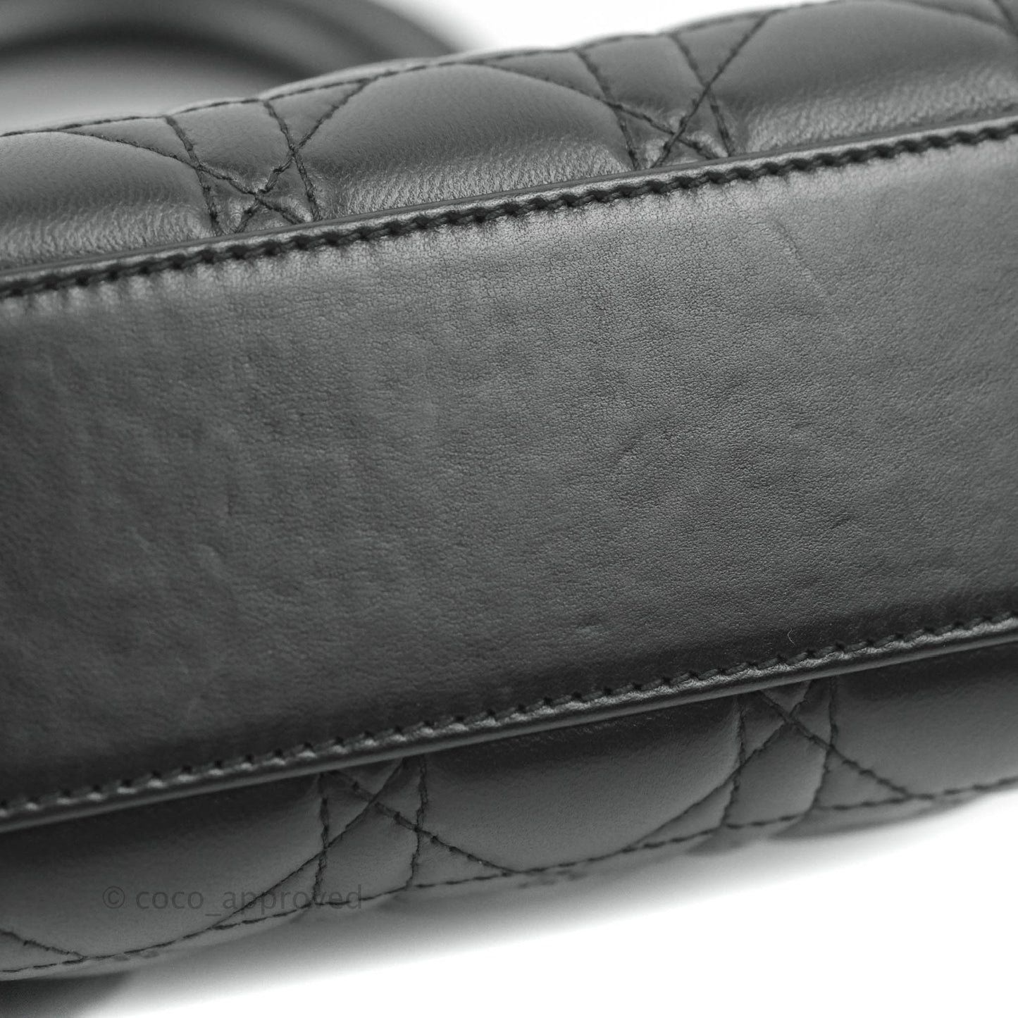 Christian Dior Cannage Mini Lady Dior Black Silver Hardware