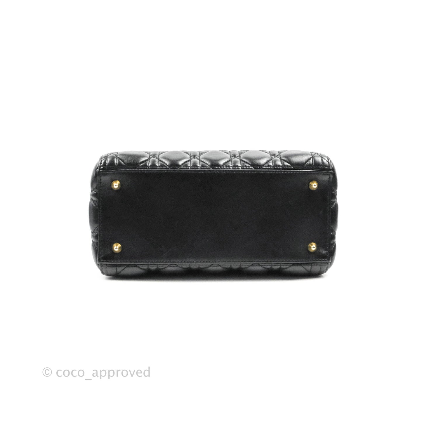 Christian Dior Medium Lady Dior Black Lambskin Gold Hardware