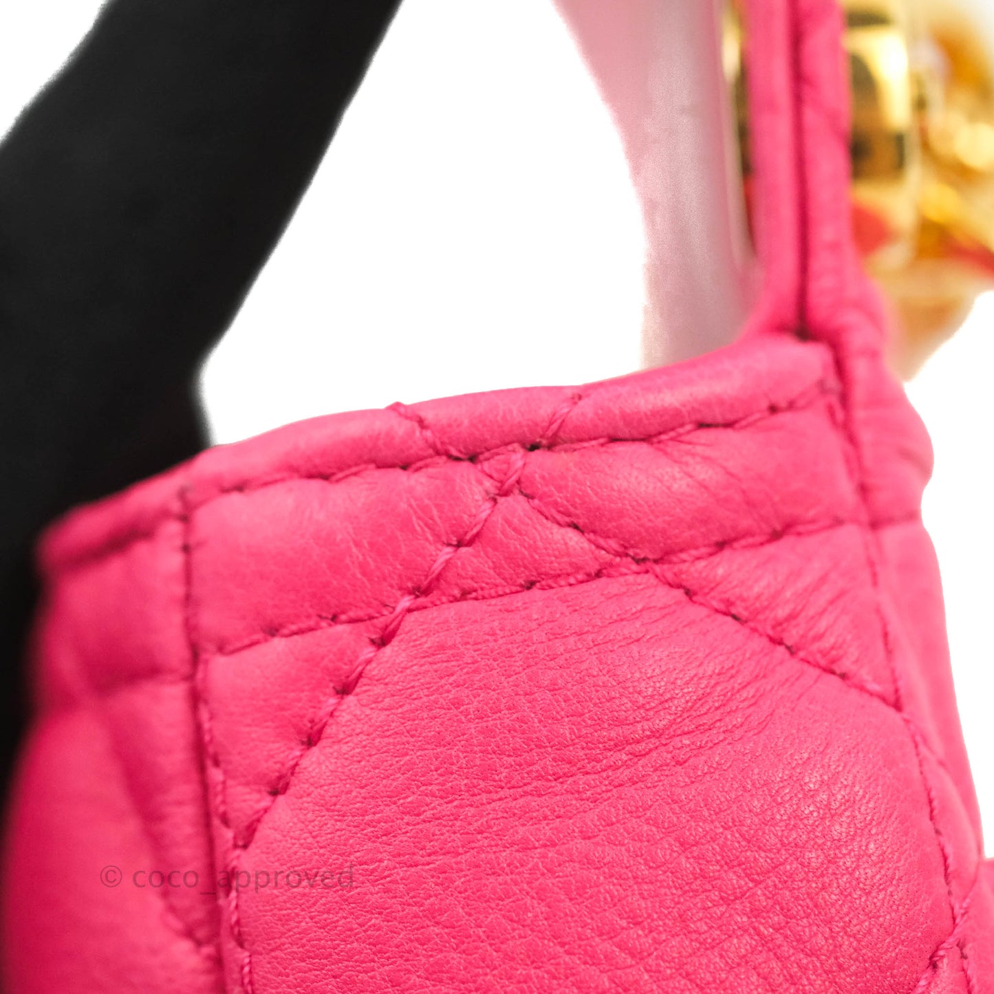 Christian Dior Micro Caro Bag Pink Gold Hardware