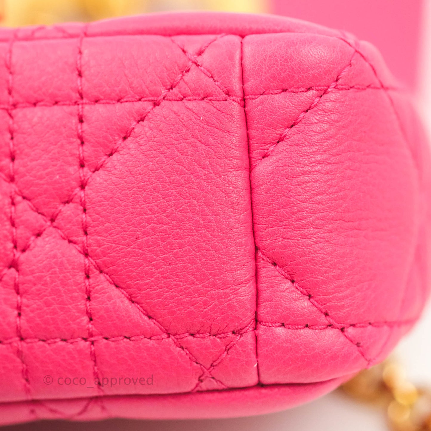 Christian Dior Micro Caro Bag Pink Gold Hardware