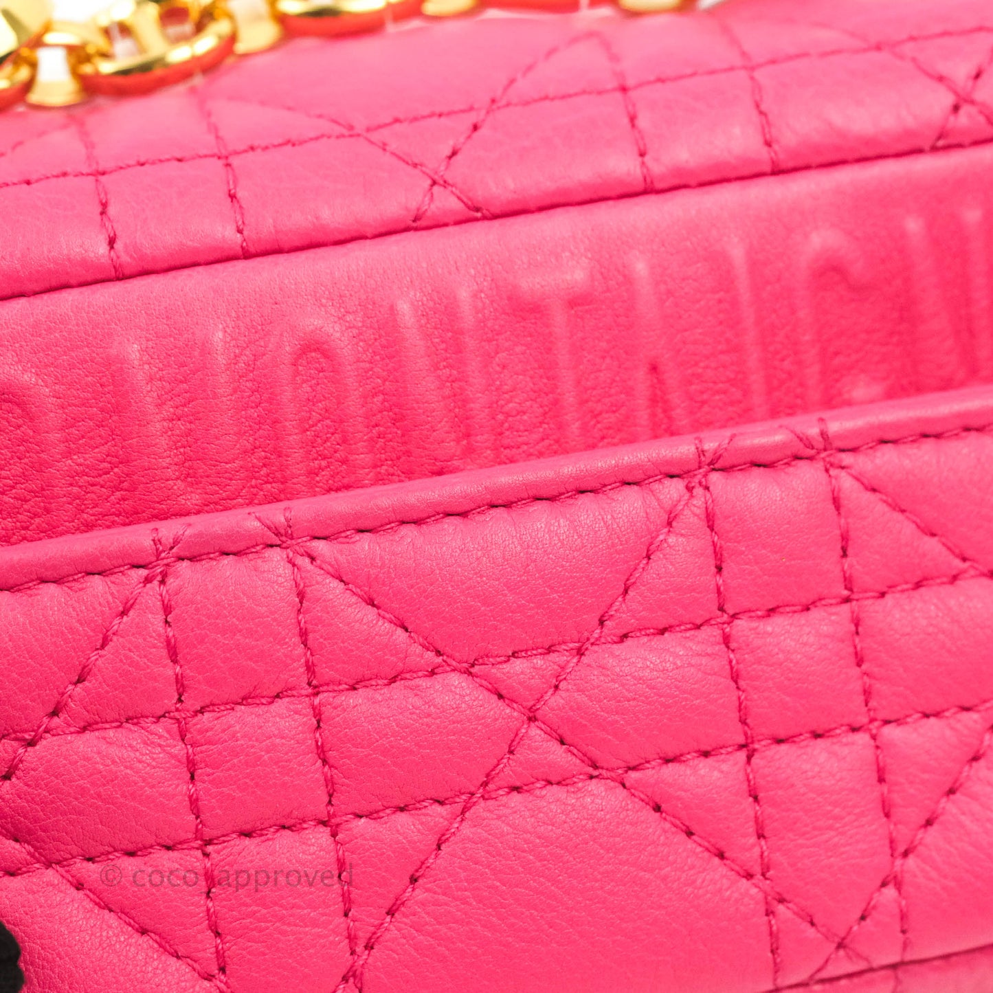 Christian Dior Micro Caro Bag Pink Gold Hardware