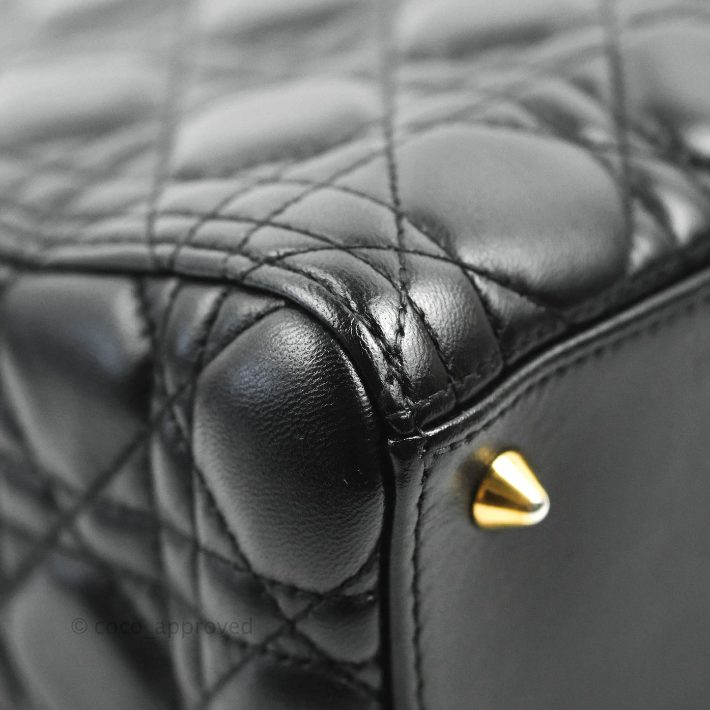Christian Dior Medium Lady Dior Black Lambskin Gold Hardware