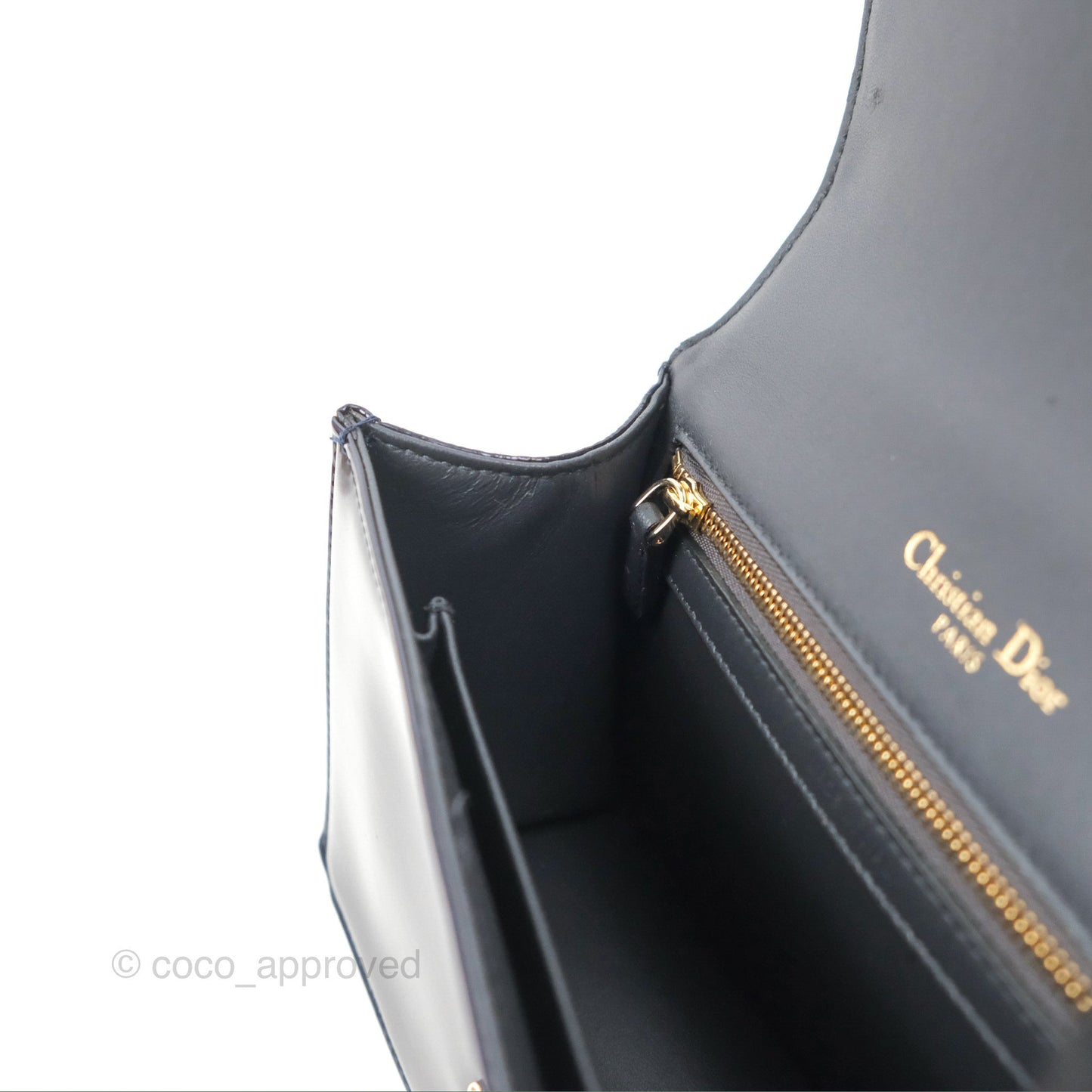 Christian Dior Small Diorama Flap Bag Dark Metallic Calfskin Gold Hardware