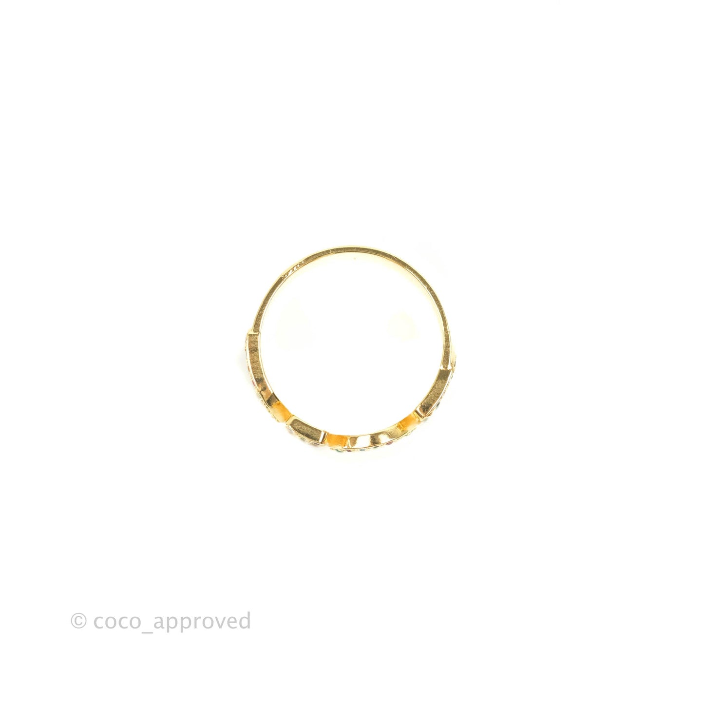 Christian Dior Rainbow Crystal Ring Gold Tone Size L