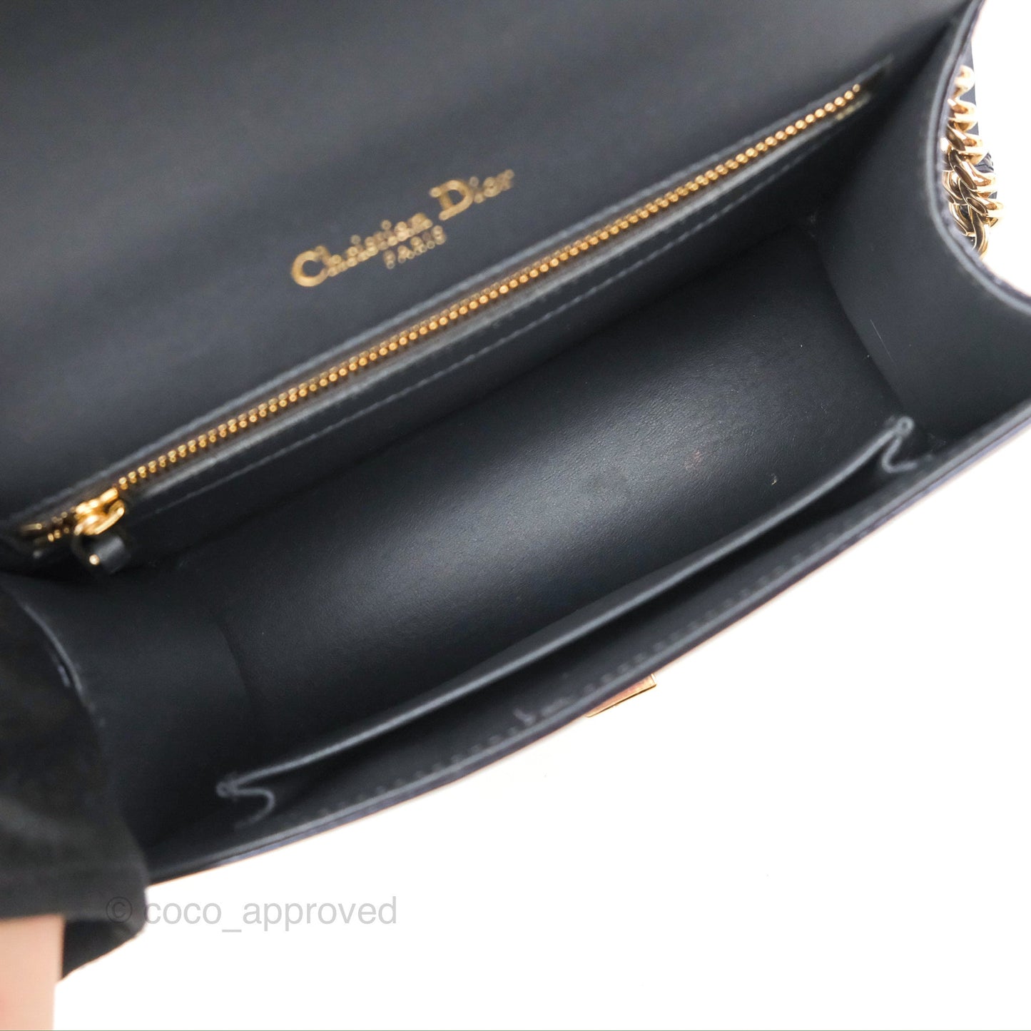 Christian Dior Small Diorama Flap Bag Dark Metallic Calfskin Gold Hardware