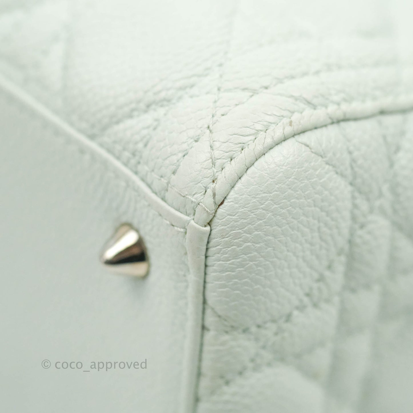 Christian Dior Medium Lady Dior Light Mint Grained Leather Silver Hardware
