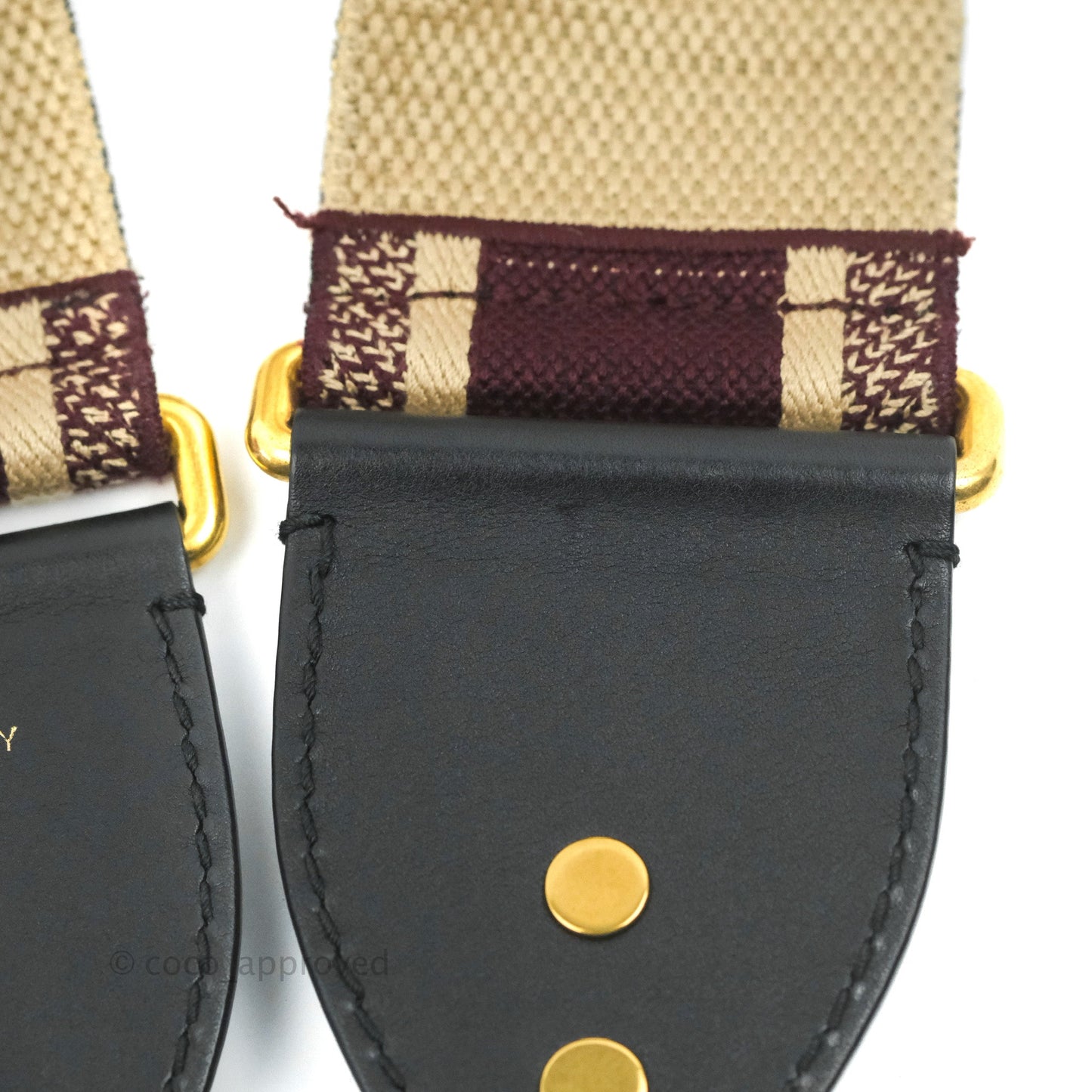 Christian Dior 'Christian Dior Paris' Embroidery Shoulder Strap Burgundy
