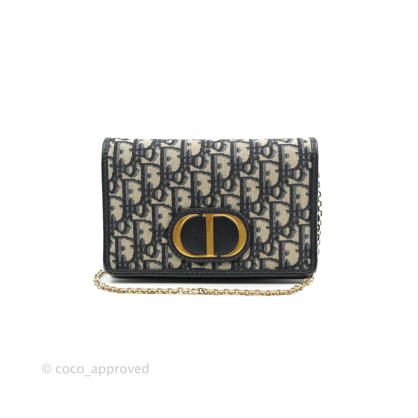 Christian Dior 30 Montaigne Blue Oblique Jacquard 2-in-1 Pouch