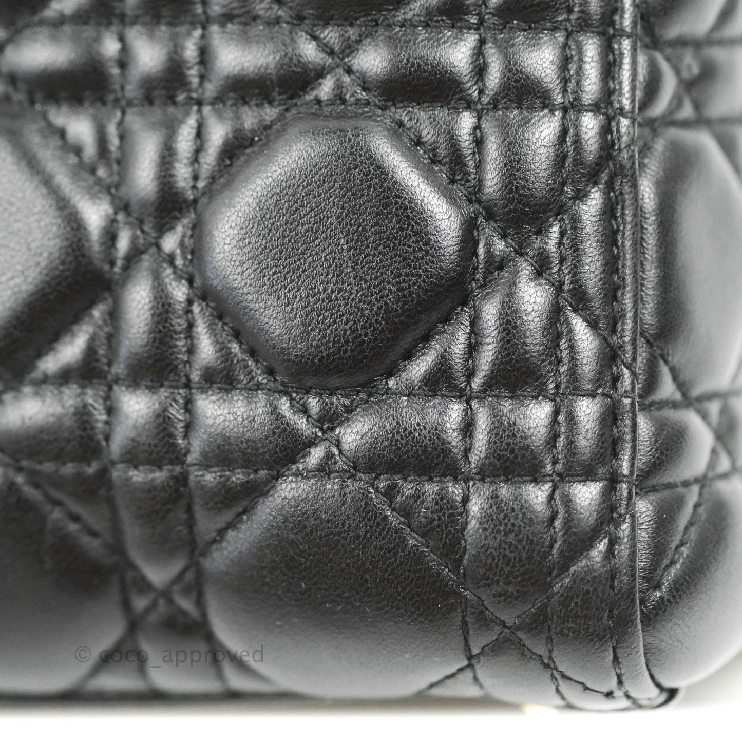 Christian Dior Medium Lady Dior Black Lambskin Gold Hardware