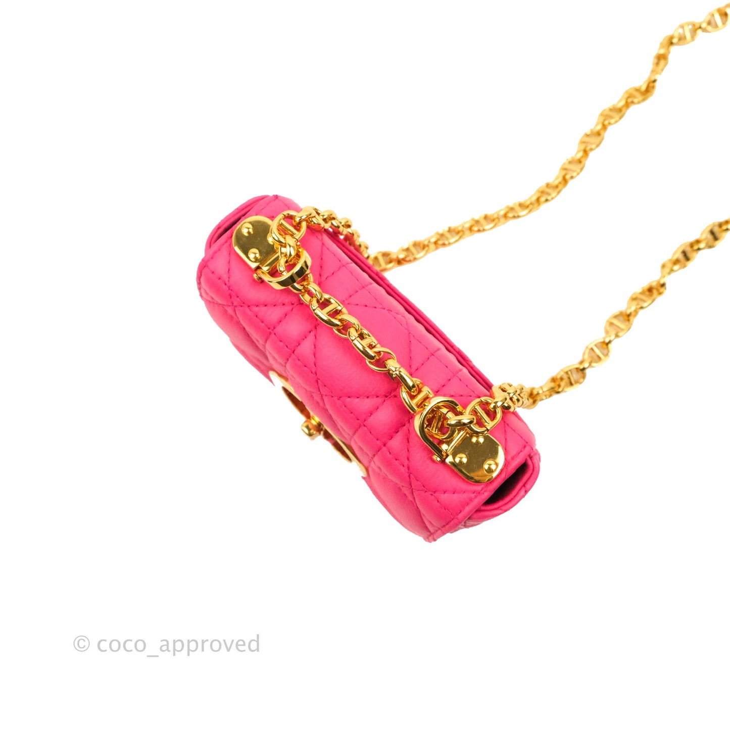 Christian Dior Micro Caro Bag Pink Gold Hardware