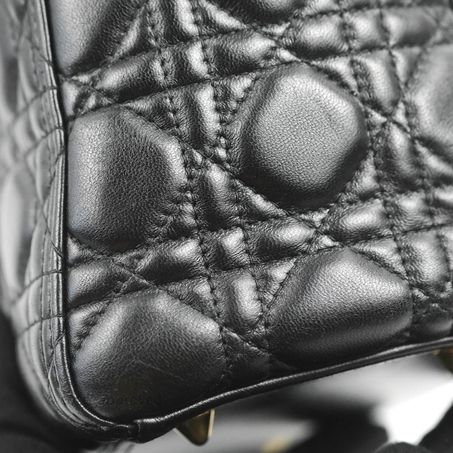 Christian Dior Medium Lady Dior Black Lambskin Gold Hardware
