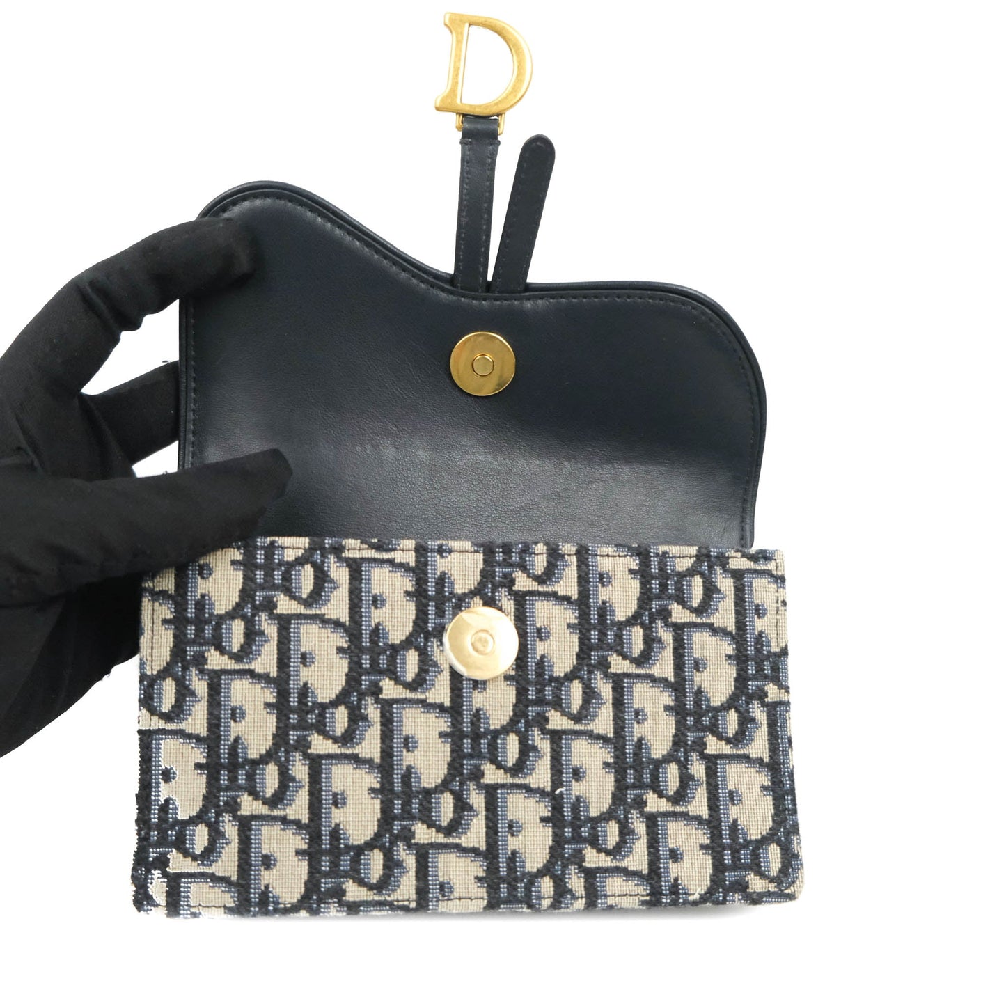Christian Dior Blue Dior Oblique Jacquard Saddle Belt Pouch