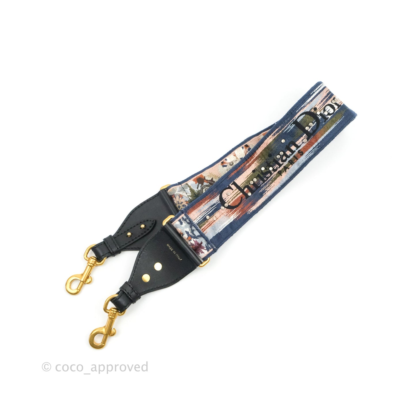 Christian Dior Canvas Embroidered Studded KaleiDiorscopic Shoulder Strap Multicolor