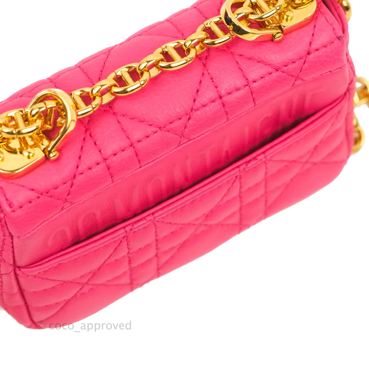 Christian Dior Micro Caro Bag Pink Gold Hardware