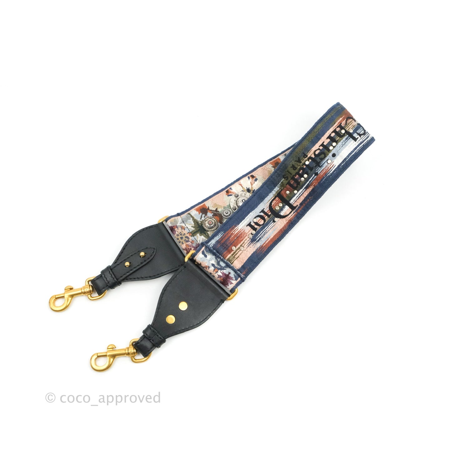 Christian Dior Canvas Embroidered Studded KaleiDiorscopic Shoulder Strap Multicolor