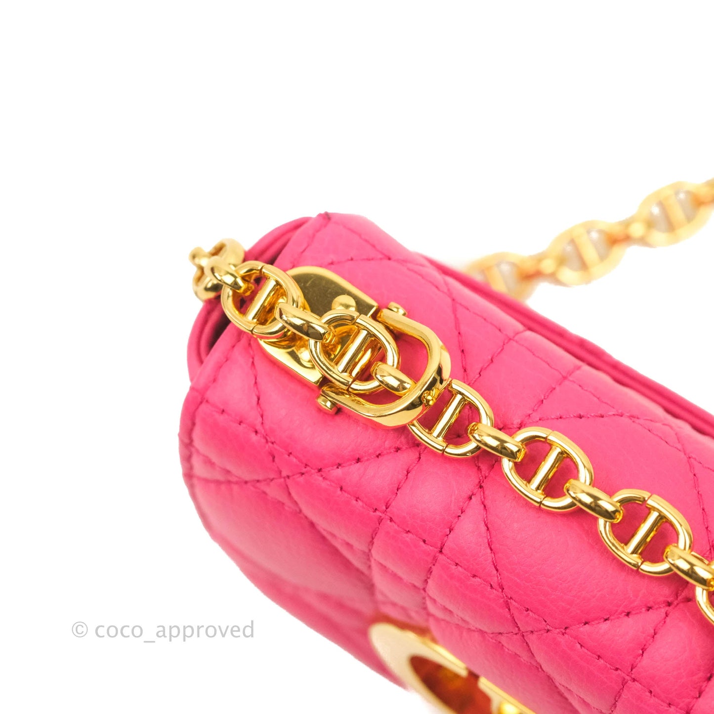 Christian Dior Micro Caro Bag Pink Gold Hardware