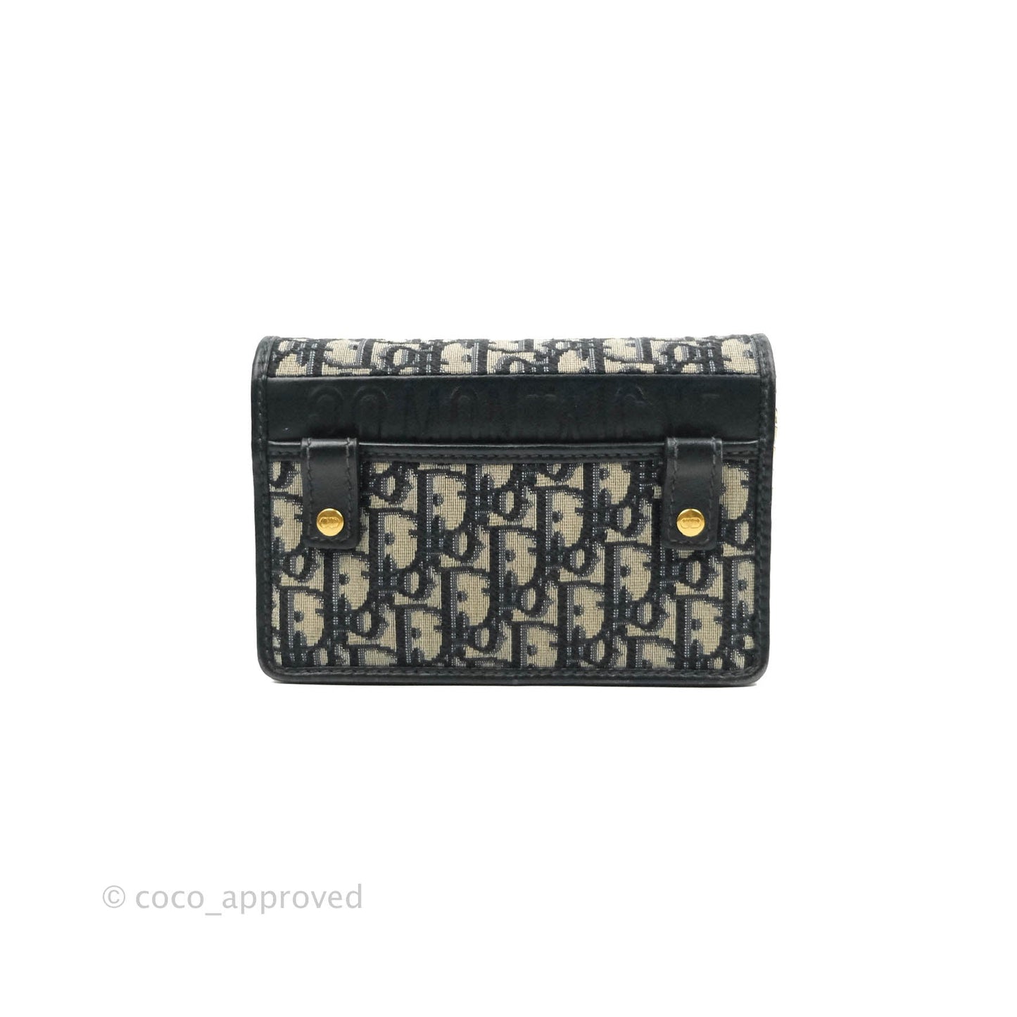 Christian Dior 30 Montaigne Blue Oblique Jacquard 2-in-1 Pouch